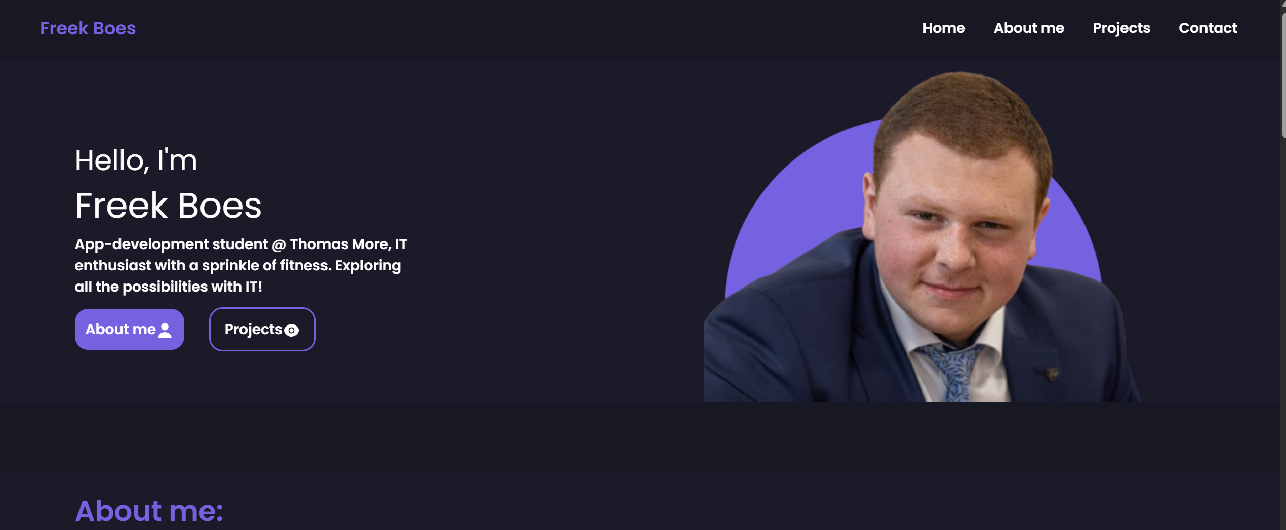 First portfolio screenshot